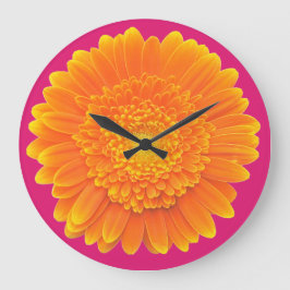 Reloj Redondo Grande pétalos naranjas