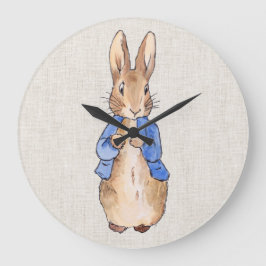 Reloj Redondo Grande Peter con fondo de línea beige