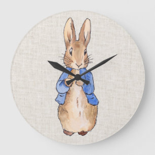 Reloj Redondo Grande Peter con fondo de línea beige