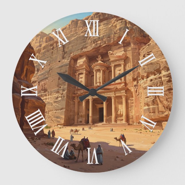 Reloj Redondo Grande Petra Jordan Travel (Anverso)