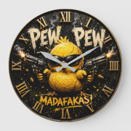 Reloj Redondo Grande Pew Pew Funny Badass Chick Humor