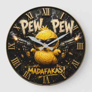 Reloj Redondo Grande Pew Pew Funny Badass Chick Humor