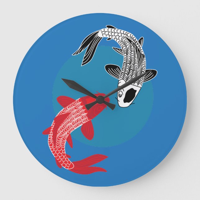 Reloj Redondo Grande Pez Koi (Anverso)