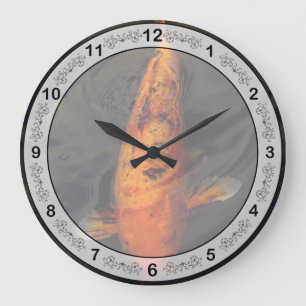 Reloj Redondo Grande Pez - Pez grande estanque pequeño