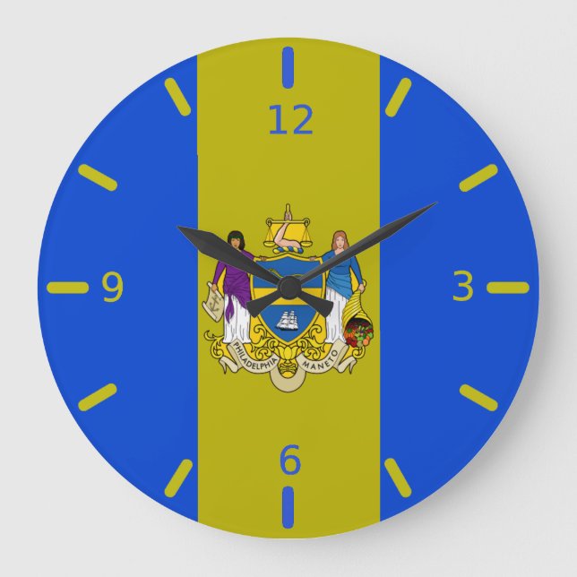 Reloj Redondo Grande Philadelphia flag Large Clock (Anverso)