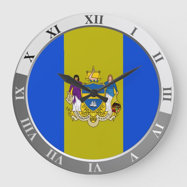 Reloj Redondo Grande Philadelphia flag Large Clock (Anverso)