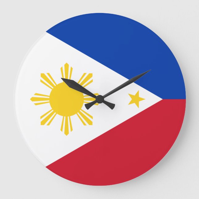 Reloj Redondo Grande Philippines Flag (Anverso)