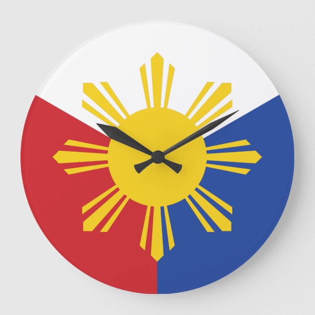 Reloj Redondo Grande Philippines Flag (Anverso)