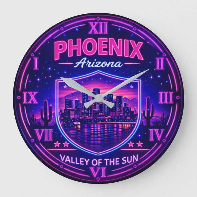 Reloj Redondo Grande Phoenix Arizona (Anverso)