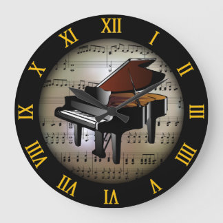 Reloj Redondo Grande Piano ~ Background “The Musical Planet” *~