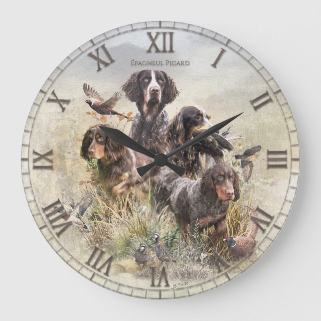 Reloj Redondo Grande Picardy Spaniel (Anverso)