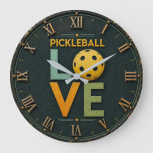 Reloj Redondo Grande Pickleball Love Paddle Ball