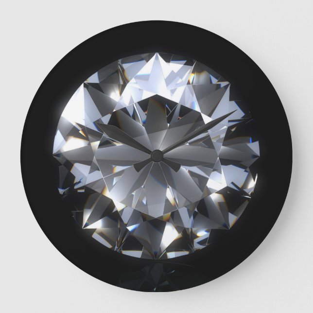 Reloj Redondo Grande Piedra de diamante: destello del espacio negro. (Anverso)