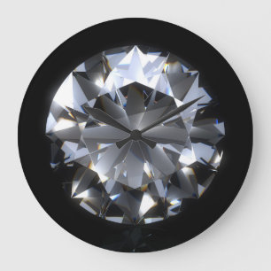 Reloj Redondo Grande Piedra de diamante: destello del espacio negro.