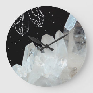 Reloj Redondo Grande Piedra natural de Geode Gemstone de cristal de cua