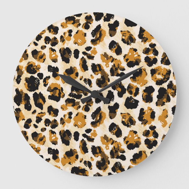 Reloj Redondo Grande Piel de leopardo acuático, gradiente de tintes. (Anverso)