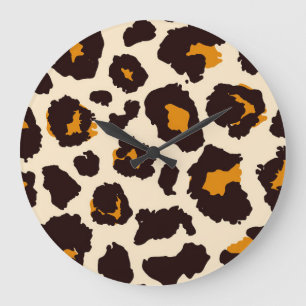 Reloj Redondo Grande Piel de queso, textura de impresión animal.