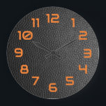 Reloj Redondo Grande Piel de serpiente negro<br><div class="desc">Reloj grande del Piel de serpiente negro</div>