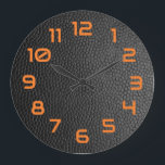 Reloj Redondo Grande Piel de serpiente negro<br><div class="desc">Reloj grande del Piel de serpiente negro</div>