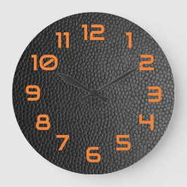 Reloj Redondo Grande Piel de serpiente negro