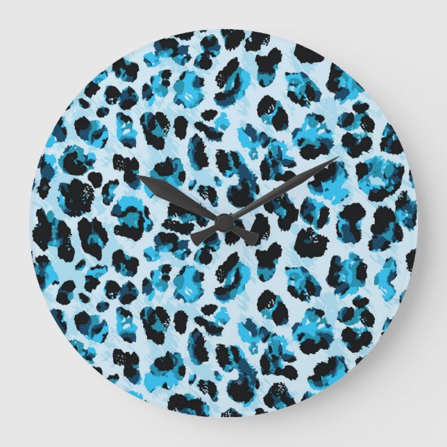 Reloj Redondo Grande Piel leopardo Cheetah: tinte vinícola acuarela (Anverso)