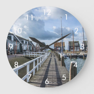 Reloj Redondo Grande Pier de madera en Marken, Países Bajos