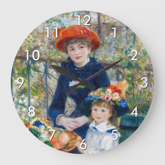 Reloj Redondo Grande Pierre-Auguste Renoir - Dos hermanas en la terraza (Anverso)