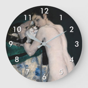 Reloj Redondo Grande Pierre-Auguste Renoir - Niño con un Gato