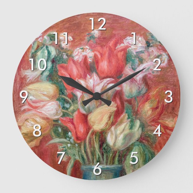 Reloj Redondo Grande Pierre-Auguste Renoir - Tulip Bouquet (Anverso)