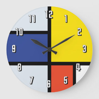 Reloj Redondo Grande Piet Mondrian Composition A - Abstract Modern Art