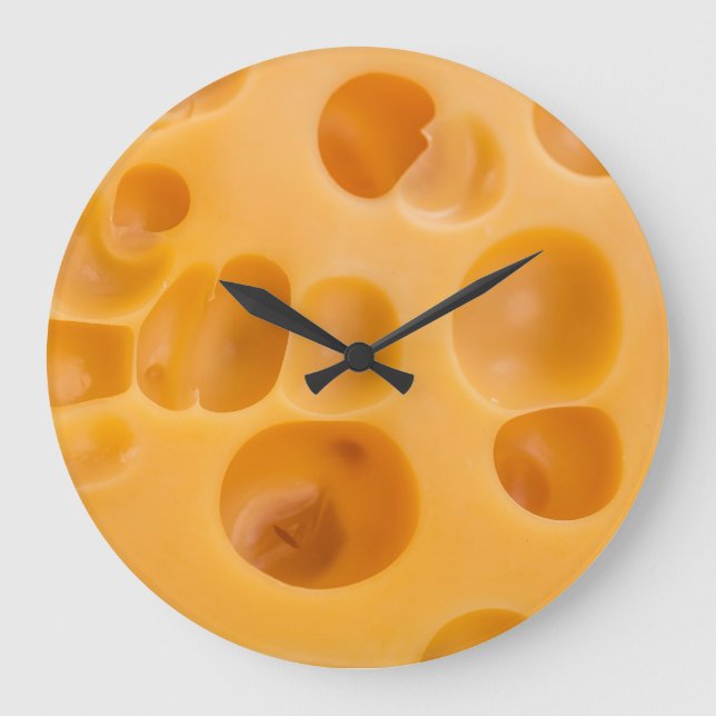 Reloj Redondo Grande Pieza de queso aislada, bonito diseño (Anverso)