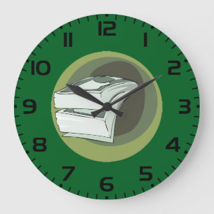 Reloj Redondo Grande Pila de Dinero Efectivo Billetes Verdes