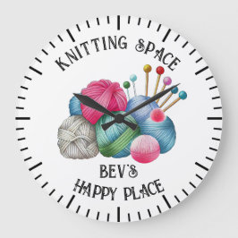 Reloj Redondo Grande Pila de hilados de punto