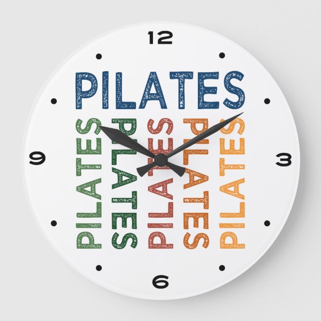 Reloj Redondo Grande Pilates cortos coloridos (Anverso)