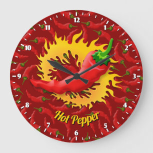 Reloj Redondo Grande Pimienta con la llama