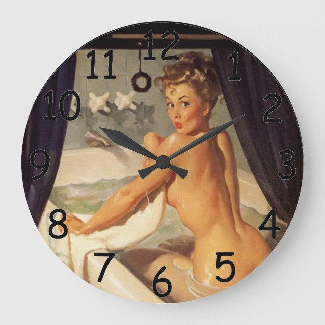 Reloj Redondo Grande Pin Up Dirty Clock (Anverso)