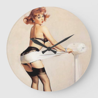Reloj Redondo Grande Pin Up Fitness Guru Clock