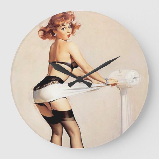 Reloj Redondo Grande Pin Up Fitness Guru Clock (Anverso)