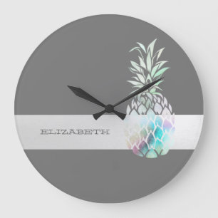 Reloj Redondo Grande Piña Lindo Moderno, Raya -P