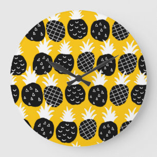 Reloj Redondo Grande Piña negra
