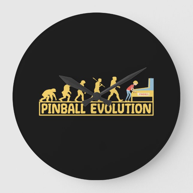 Reloj Redondo Grande Pinball machine Arcade Evolution Retro Funny (Anverso)