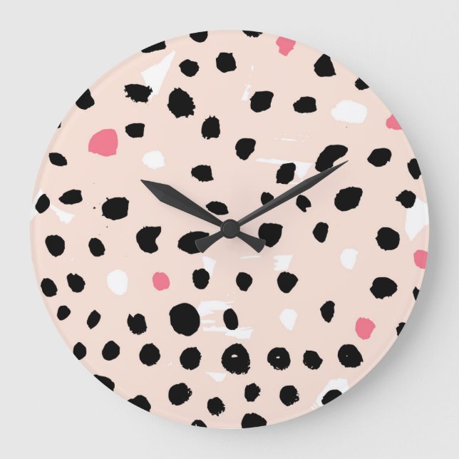 Reloj Redondo Grande Pincel de tinta: Textura artística (Anverso)