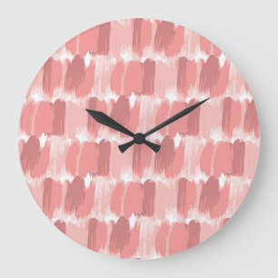Reloj Redondo Grande Pincel rosado rompe el patrón de aceite