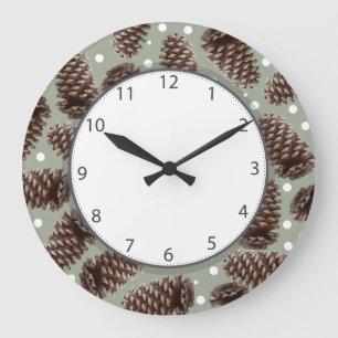 Reloj Redondo Grande Pine Cones