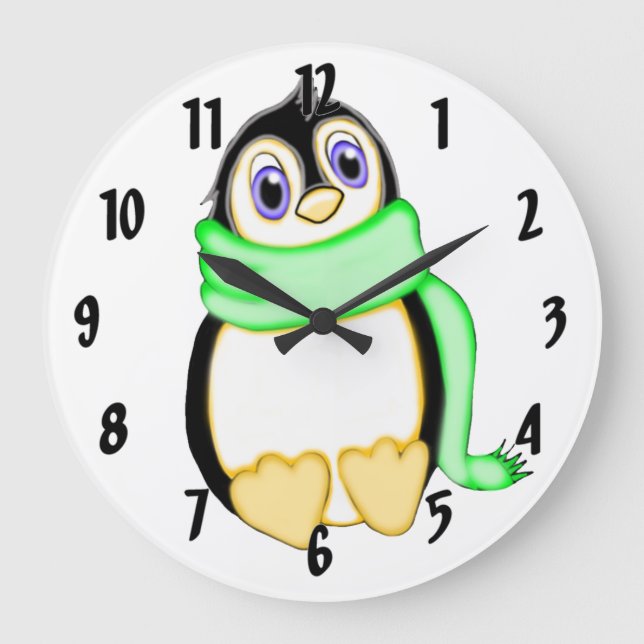 Reloj Redondo Grande Pingüino Perky (Anverso)