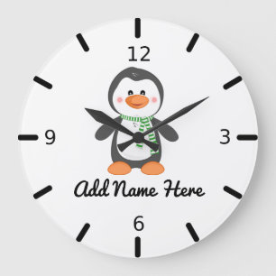 Reloj Redondo Grande Pingüino personalizado