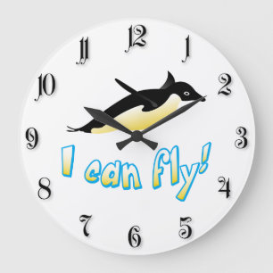 Reloj Redondo Grande Pingüino volador