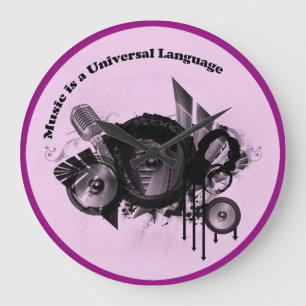 Reloj Redondo Grande Pink Black