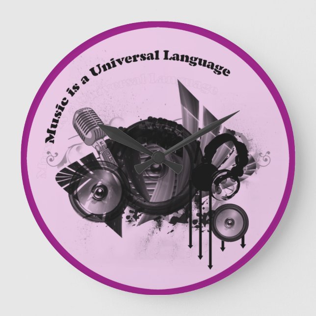 Reloj Redondo Grande Pink Black (Anverso)