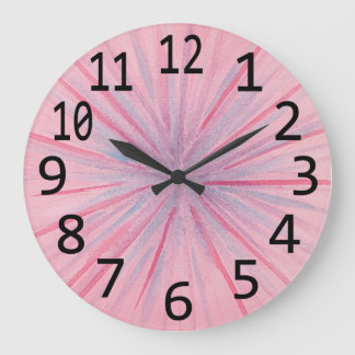 Reloj Redondo Grande Pink Blue Purple Blends Spokes Wall Clock